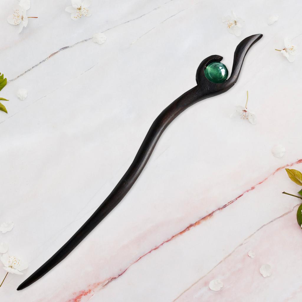 Ancient Style Magnolia Hairpin Artificial Transparent Glass Flower Tassel Hair Stick Wooden Simple Updo Hairpin New Year Gifts