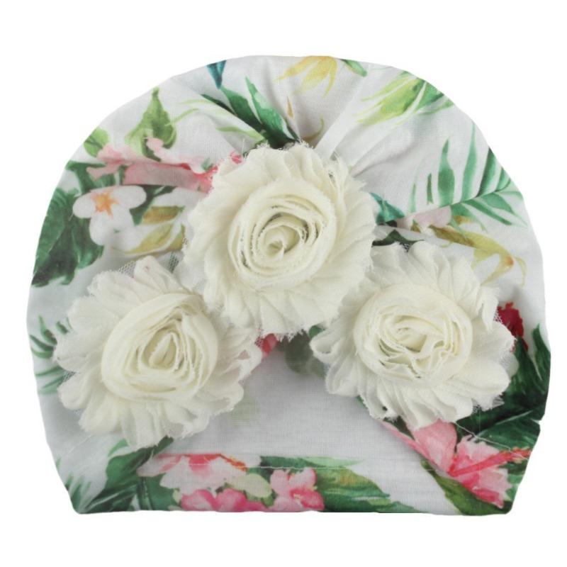 New Baby Hat, Small Floral Breathable Thin Children's Pullover Hat, European and American Versatile Baby Tire Hat