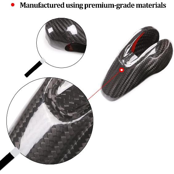 100% Real Carbon Fiber Interior Gear Shift Head Cover Knob Trim Car Accessories for Porsche Macan Panamera Cayman Boxster 911 718 2008-2020