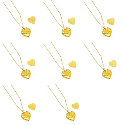 Gravierbare Herzmedaillon Umschlag Halskette Anhänger für geheime Botschaft Choker Schlüsselbeinkette Einzigartiges Valentinstagsgeschenk