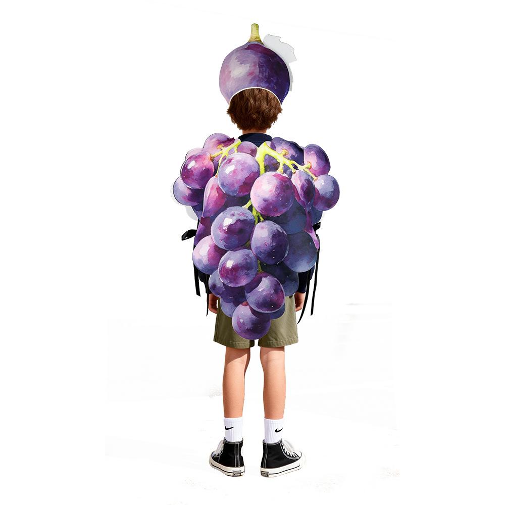 Grape Fruit Costume for Party Halloween Stage Performance, Adult Kids Funny Sponge Outfit, New Fancy Dress