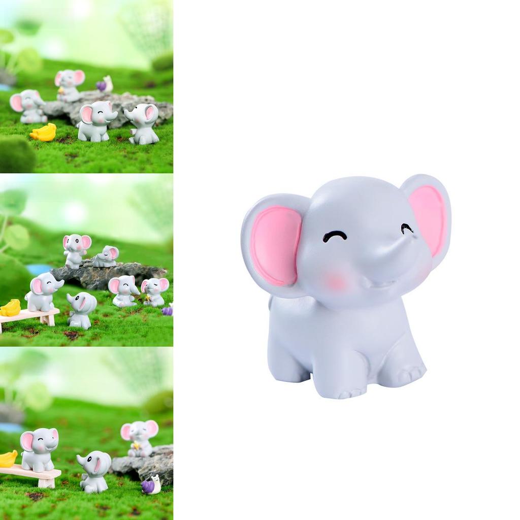 Charming Resin Miniature Elephant Desk Decor Perfect For Diy Garden Landscaping