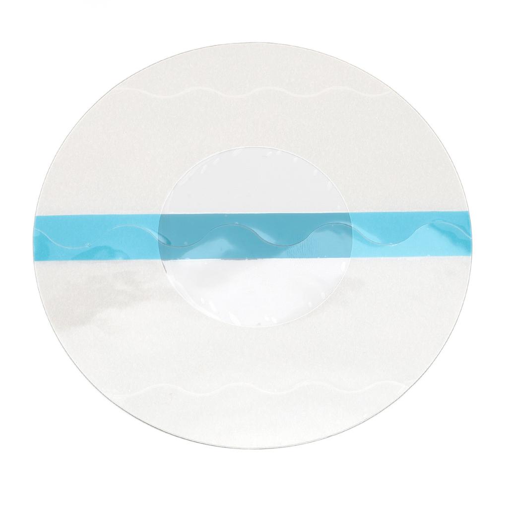 20 Stück Sensorabdeckung Klebend Wasserabweisend Transparent Blauer Streifen 9cm Durchmesser Runde Form Sensoraufkleber