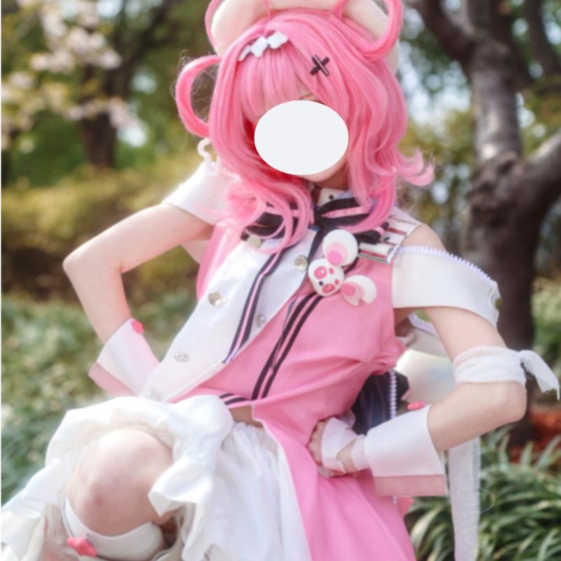 Neverness To Everness Chiz Cosplay Costume Palm Backpack Twin-tail Wig ID Card Headband Anime Game Battle Outfit for Women
