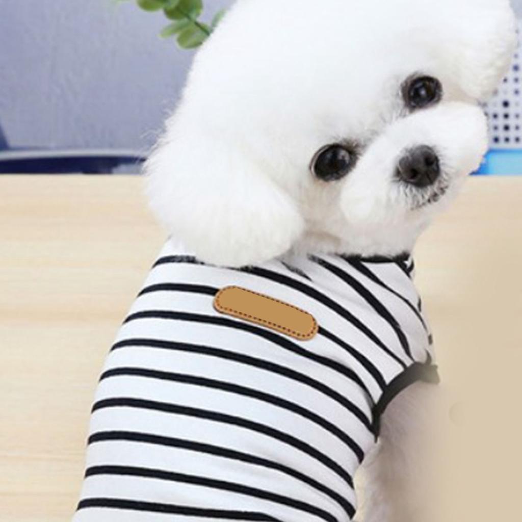 Dog Striped Shirt Polyester Fiber Sleeveless Spring Summer Pet Clothes Lightweight Puppy T Shirts for Small Medium Dogs