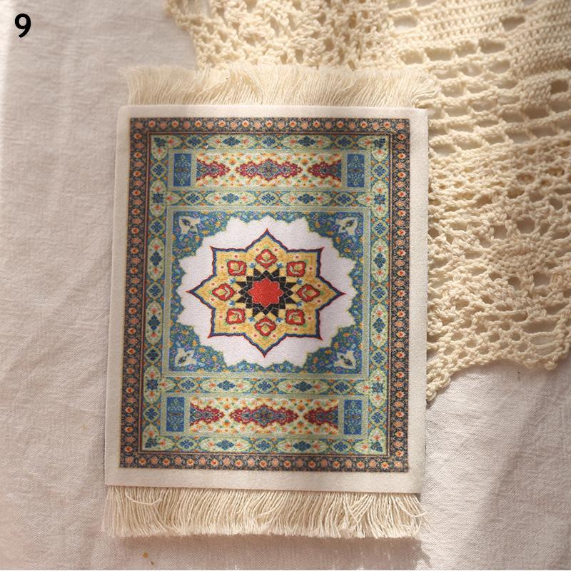 Coasters Cup Pad Persian Mini Woven Rug Mat Mousepad Carpet Ethnic Pattern Cup Laptop With Home Office Table Decor Craft Table