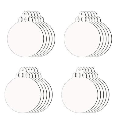 20 Stück Sublimierbare Acryl-Weihnachtsdekorationen Leere Ornamente für Feiertagsbasteln Acryl-Bastelzubehör
