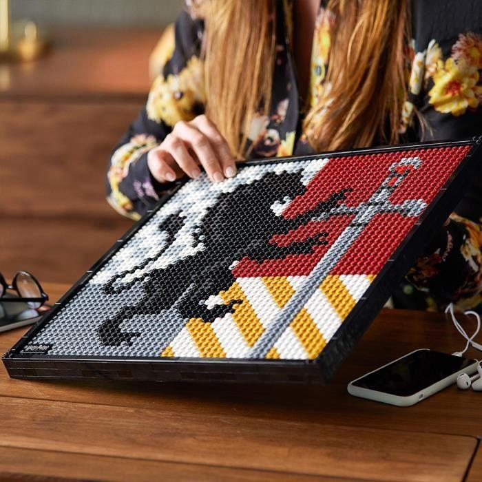 LEGO® Art 31201 Harry Potter™ Les blasons de Poudlard, tableau de décoration mural, loisir créatif pour adultes