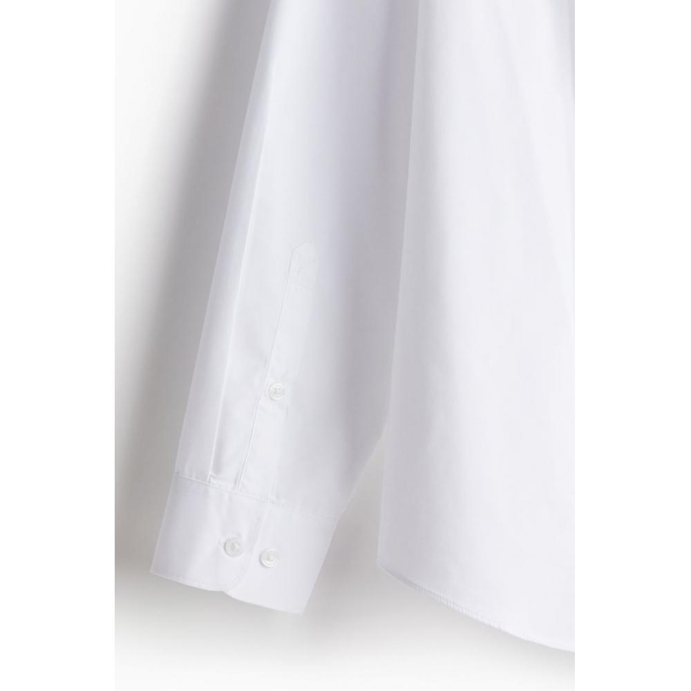 H M Easy Care Regular Fit sHirt wHite