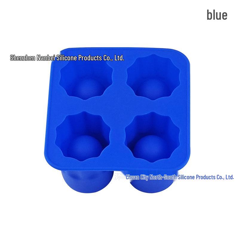 Silicone 4-Hole Ice Cube Tray for Whiskey and Summer Drinks