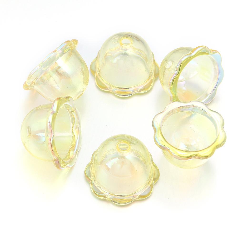 

6pcs/lot Colorful Wind Bell Beads Transparent Acrylic Beads For Jewelry Making DIY Handmade Necklace Earring Key Chains Supplies жовтий