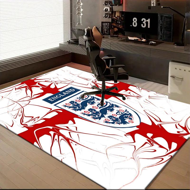EnglCoat Of Arms Rug for Living Room, Game Rooms, Office, Bedroom, Office Floor Mat Playful Design, fan gifts Christmas decor