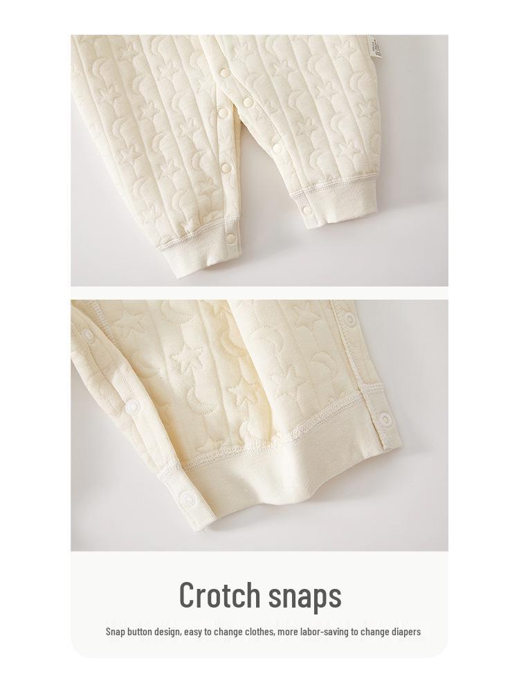 Cozy Cotton Baby Bodysuit: Warm Padded Jumpsuit for Newborns, Boys & Girls
