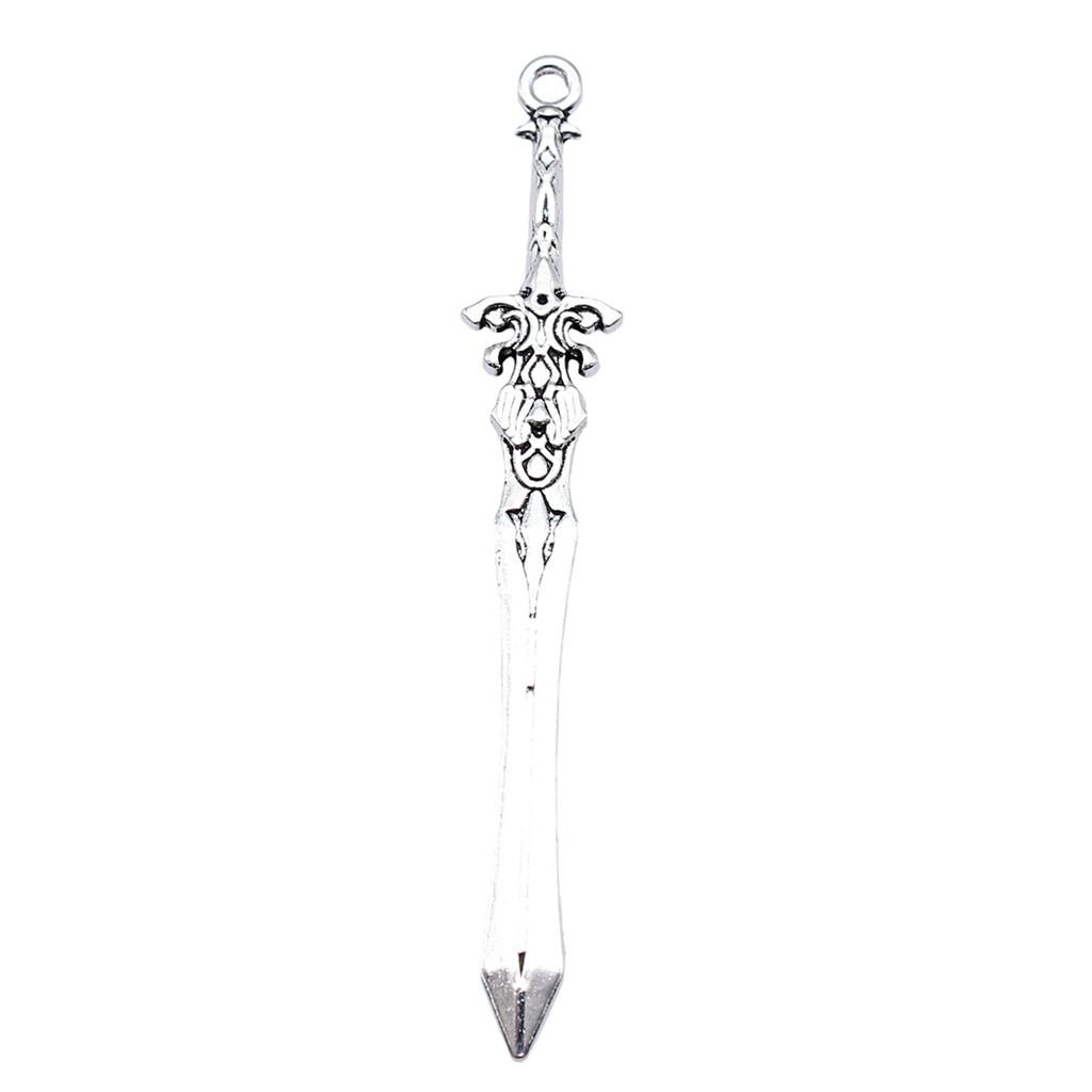 Anime Charms Multi Color Medieval Sword Pendants For Fantasy Warrior Themed Jewelry