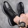 Leather Casual Sports Shoes for Men, Spring 2025 New Business Soft Sole Single Shoes, Fashionable and Lightweight Board Shoes
