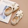 2025 Summer White Baby Girls' Closed-Toe Roman Sandals for Beach and Vacation