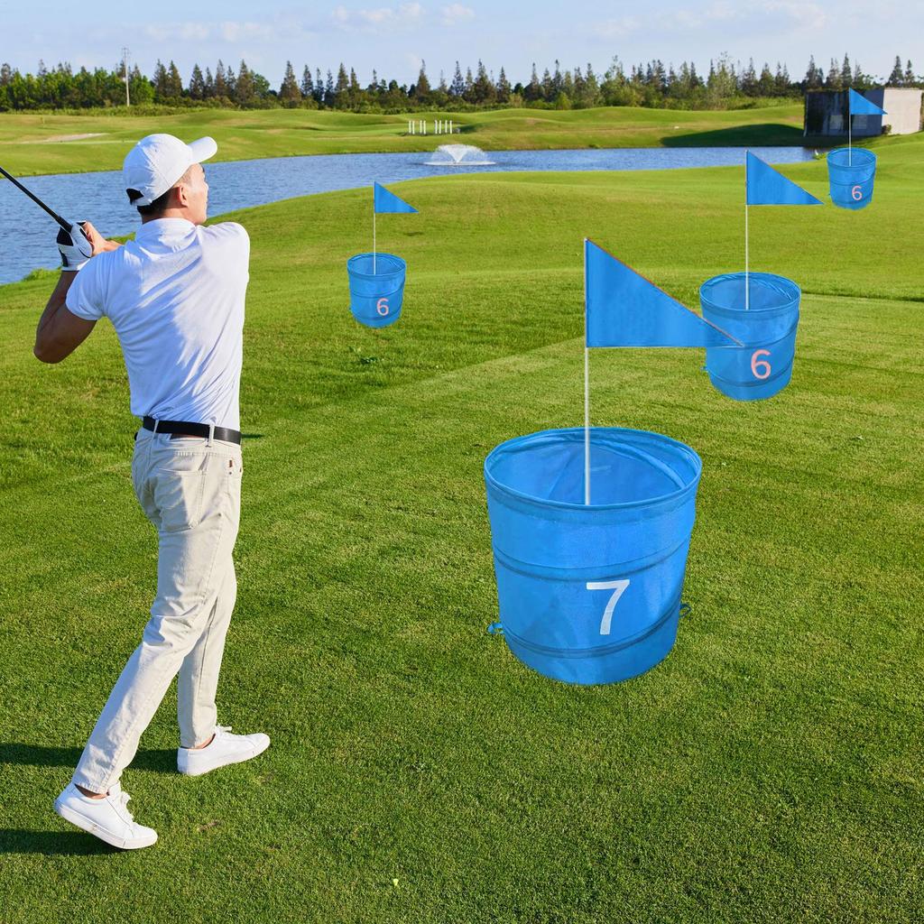 Portable Golf Game Storage Bucket Foldable Outdoor Golf Chipping Game Bucket Organizer Ball Sport Equipment For Lawn Park Beach