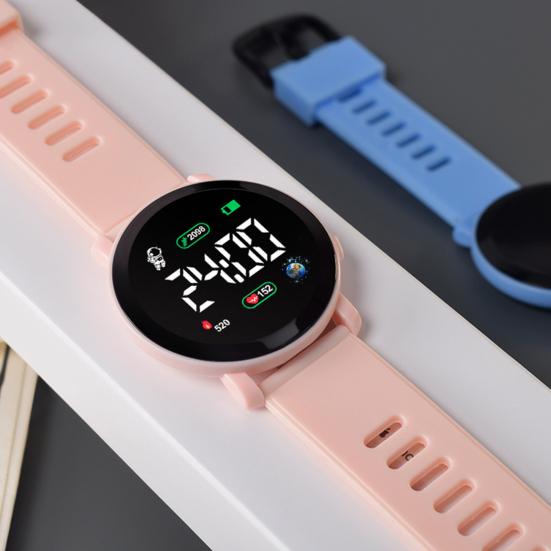 Yousheng Student Watch LED Display Waterproof High Accuracy Long Battery Life Low Consumption Precise Time Casual Silicone Watchband Electronic Watch