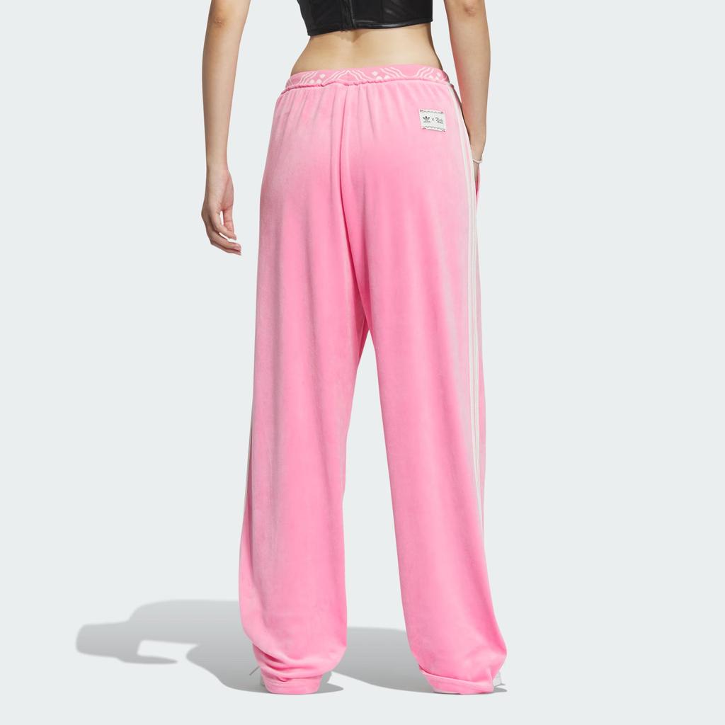 adidas Originals x FEIFEI RUAN Classici Retro Vita Alta Coulisse Elastica Velluto Maglia Pantaloni da Jogging Donna Pantaloni Inferiori Rosa IX4230