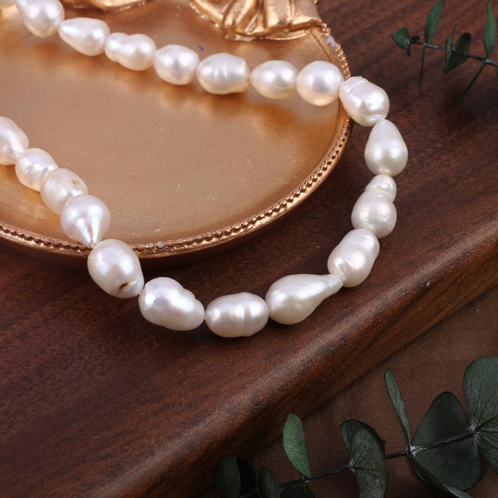 1String, Baroque Waterdrop Pearl 7-8mm, Fashion Women Natural Freshwater Pearl Beads for Jewelry Making DIY Crafts, Luxury Bulk Gifts 36cm