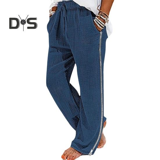 Bărbați Dimensiune pantaloni de vacanță Închidere cu fermoar Snur Talie elastică Culoare uni Largi picior lat Îmbrăcăminte ocazională de zi cu zi Pantaloni lungi