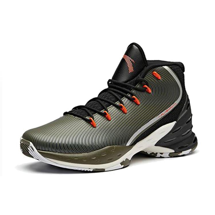 New Anta Speedy Decision Shock Absorbers Slip Resistant Abrasion Resistant High top Basketball Shoes Men's Black Green 11841301-6
