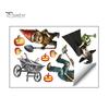 Durable PVC Wall Murals Halloween Sticker, Pumpkin Witch Skeleton Printed, Self-adhesive Waterproof Autumn Harvest Stickers Decals, for Farm