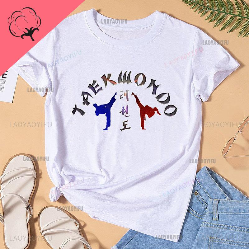 Философия Тхэквондо Корейское боевое искусство Taek Свитшот Хлопок Мода Унисекс Печатные футболки Топы Шотокан Каратэ Унисекс Футболка S