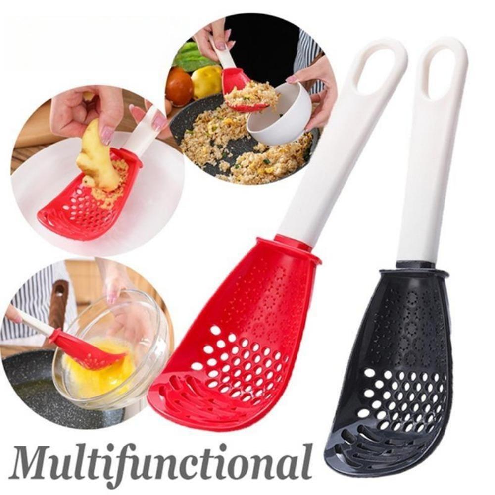 Multifunctional Kitchen Spoon The Heat -resistant Suspension Spoon for Potatoes and Garlic with A Strainer
