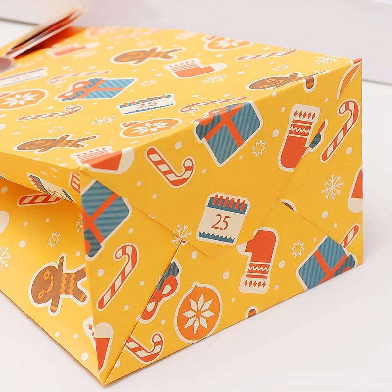 12 buc Imprimate Anul Nou Gură Plată Hârtie Bomboane Crăciun Moș Crăciun Sac de Ambalare Petrecere Saci Cadou de Crăciun Fursec