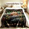 Decorative Artwork Theme Custom Blanket Personalized Name & Text Customized Soft Warm Throw Blanket Home Decor