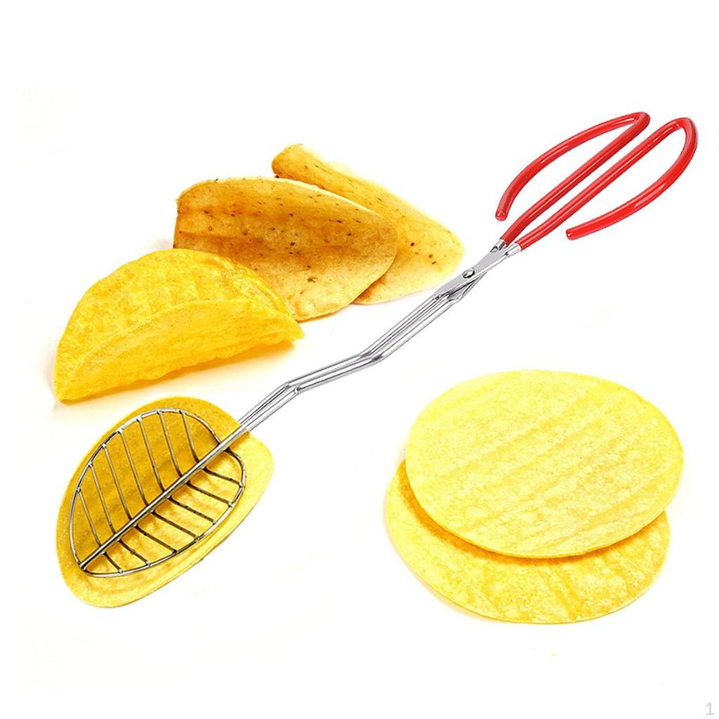 Taco Case Tong Kitchen Tool Gadget Frying Sturdy Cooking Press Stainless Steel for Friends