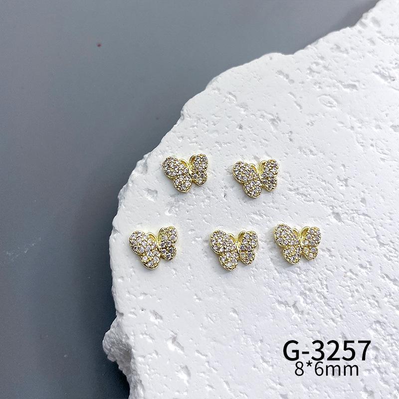 Lux Zircon Bowknot Nail Art Jewelry - Sparkling French Niche Design