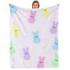 Pastel Dot Stripe Cartoon Anime Print Flannel Blanket Soft Warm Throw for Kids Bedroom Sofa Christmas Office Car