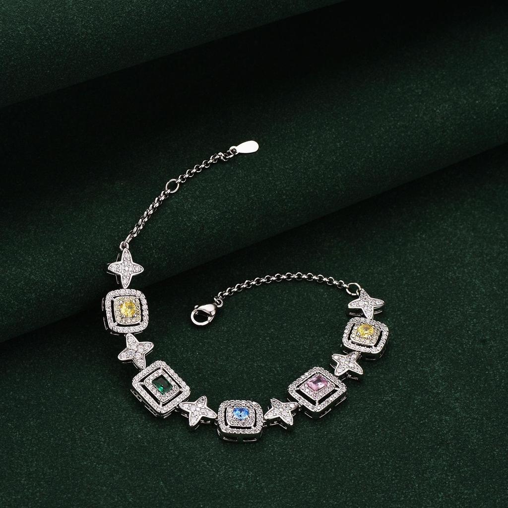 Retro Gem Tourmaline Candy Bracelet: Fashionable, Simple, Adjustable, Niche Japanese-Korean Style