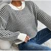 Women's Pullover Casual Plaid Thickened Round Neck Loose Ladies Knitwear Spring Autumn