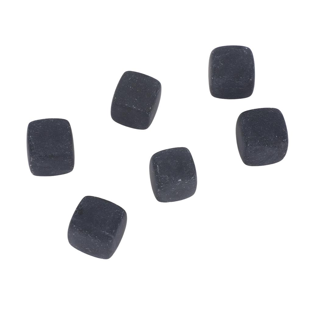 6Pcs Whiskey Stones Cubes Basalt Enhanced Flavor Whiskey Rock Set for Gin Wine Vodka Water Gift
