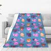Happy Axolotl - Blue Blankets Lightweight Fleece Sofa Throw Blanket for Couch Bedding Travel Throws Bedspread Quilt