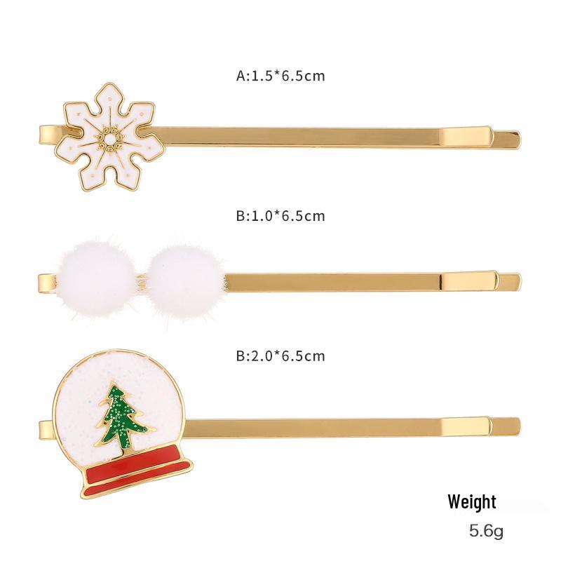 Kenjie Christmas Enamel Hair Clip Set for Women - Festive Holiday Headwear