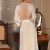 Nouveau pyjama femme robe de chambre fine femme mariée demoiselle d'honneur mariage long sexy dos robe de mariage peignoir