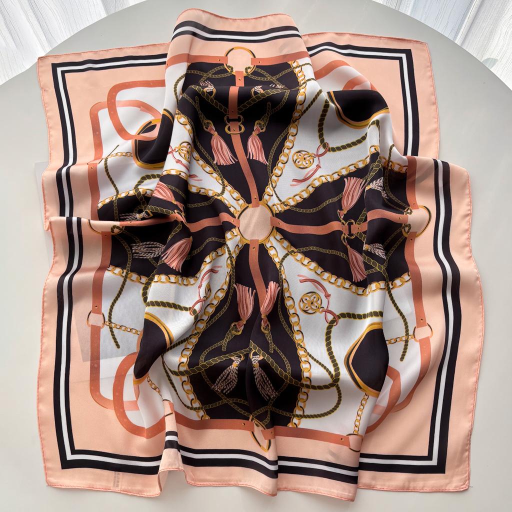 Square Scarf Silk Imitation Women Luxury Print Neckerchief Bandana Lady Shawl Scarves Wrap Head Hair Band Ties