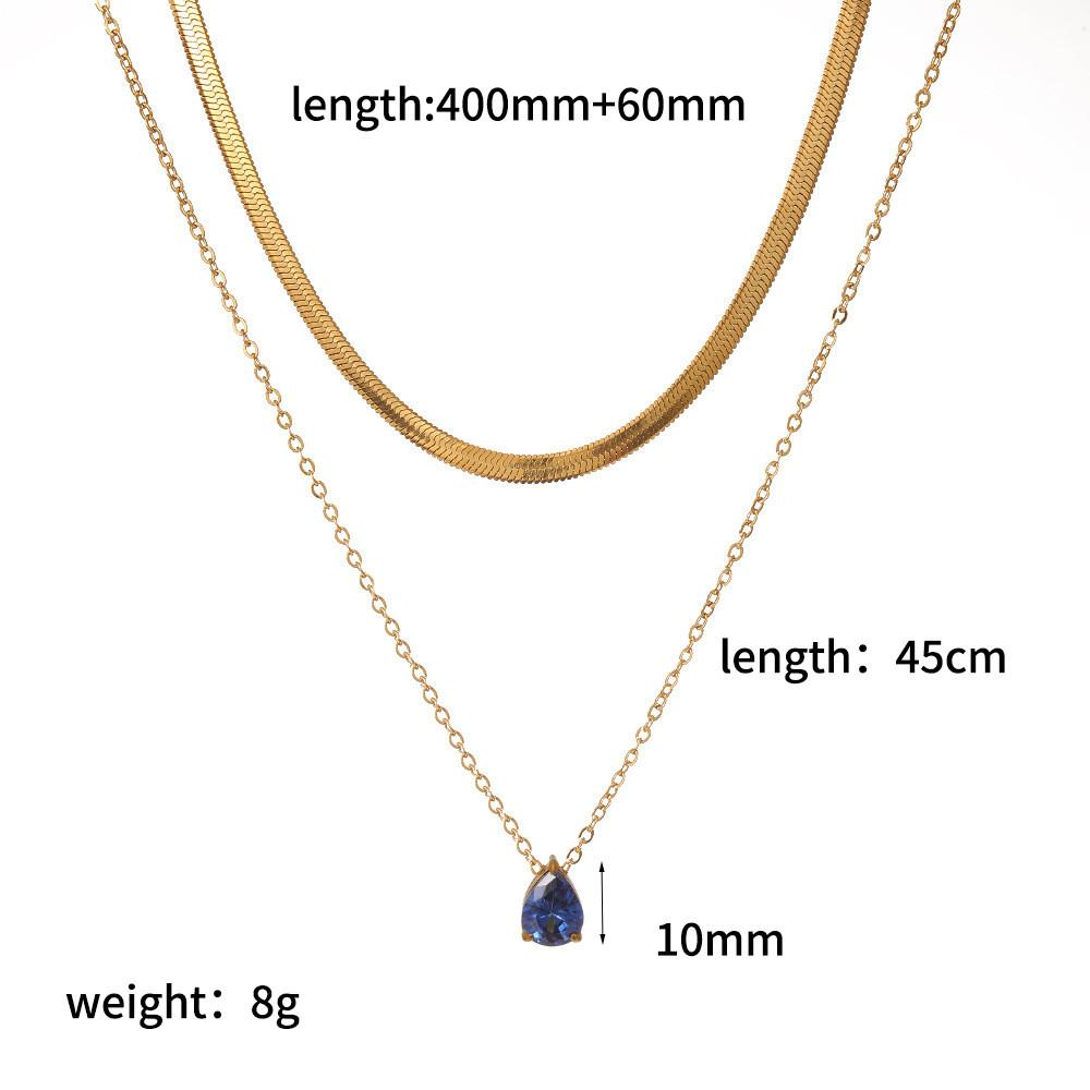 No Ip Rostfritt Stål Hängande Hänge Halsband Med Flerlagerskedja För Damer Elegant Bärande