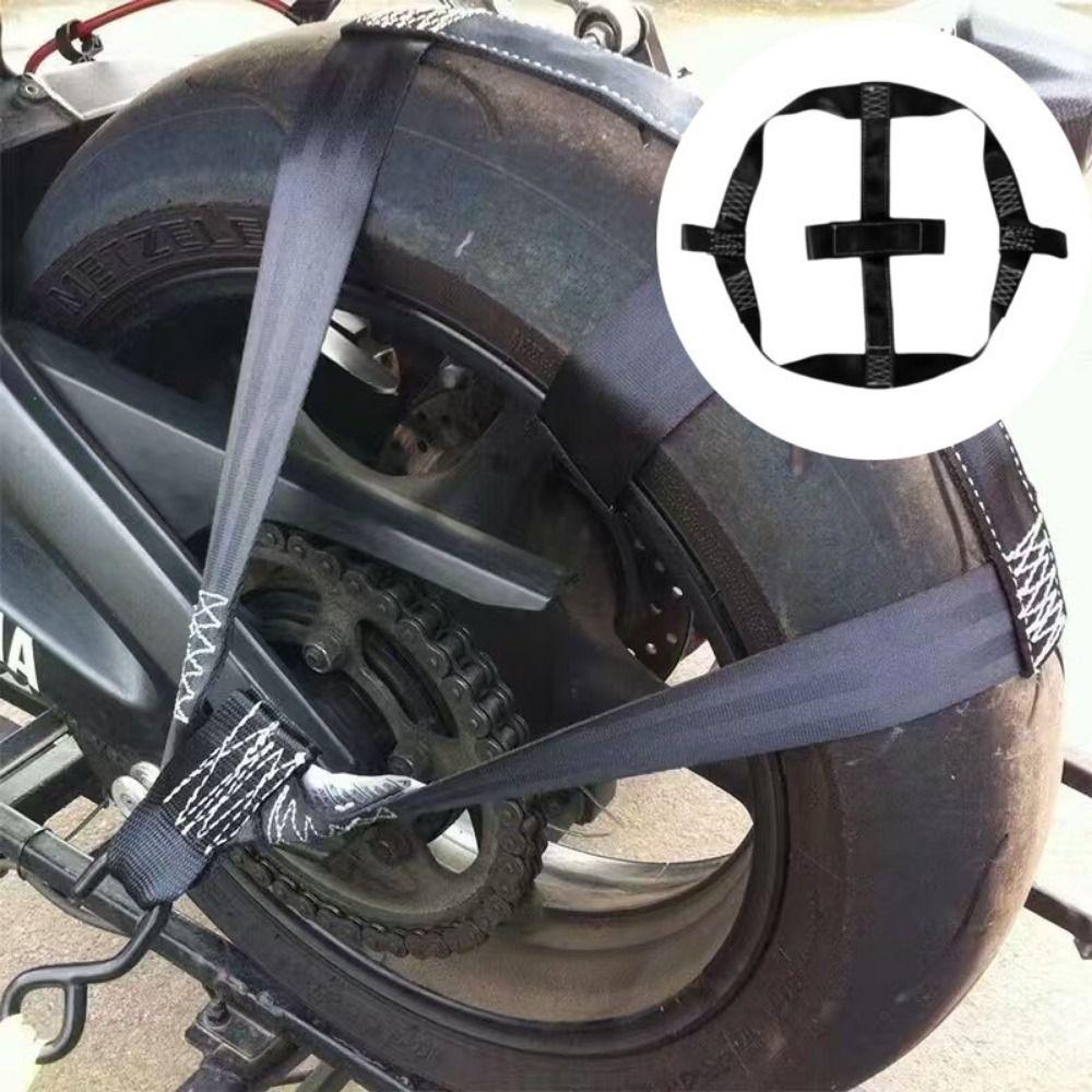 Heavy Duty Wheel Securing Strap Foldable Motorcycle Tie Down Strap Tow Truck Use