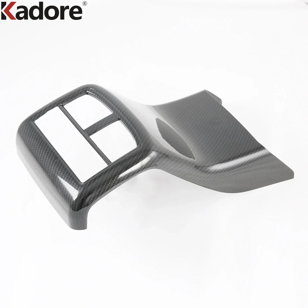 Car Armrest Box Rear Air Condition Vent Outlet Cover Trim For Mazda CX8 CX-8 2018- 2024 Carbon Fiber Interior Accessories