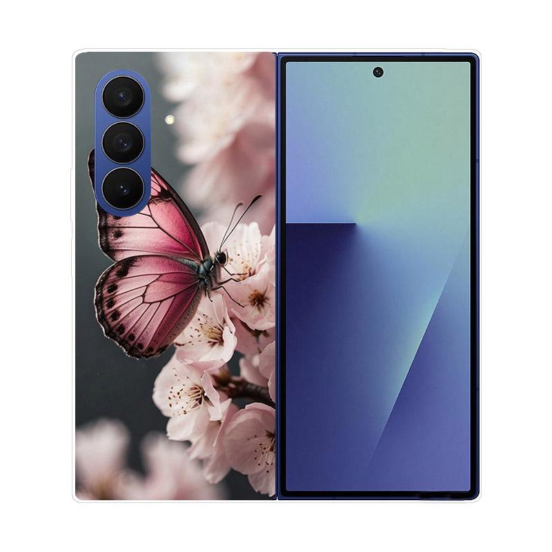 Luxury Transparent Hard PC Folding Phone Case For Samsung Galaxy Z Fold 7 6 5 4 ZFold 3 Fold7 Cases Fashion Painting Clear Cover