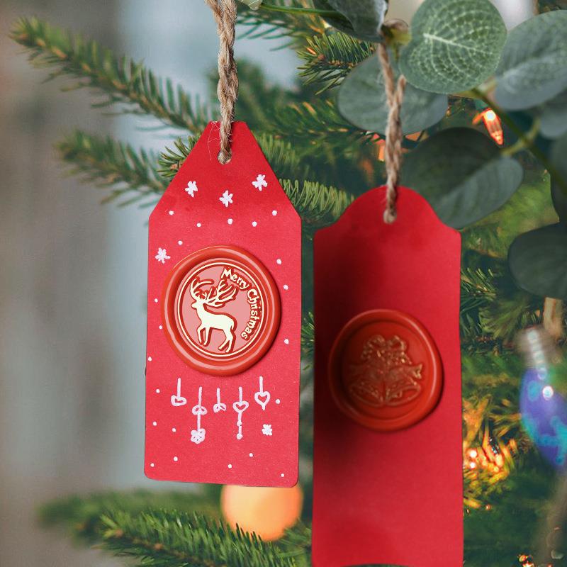 2.5cm Christmas Series Wax Seal Stamps Vintage Merry Christmas Tree Snowflake Head DIY Festival Gift Wrapping Cards Scrapbooking