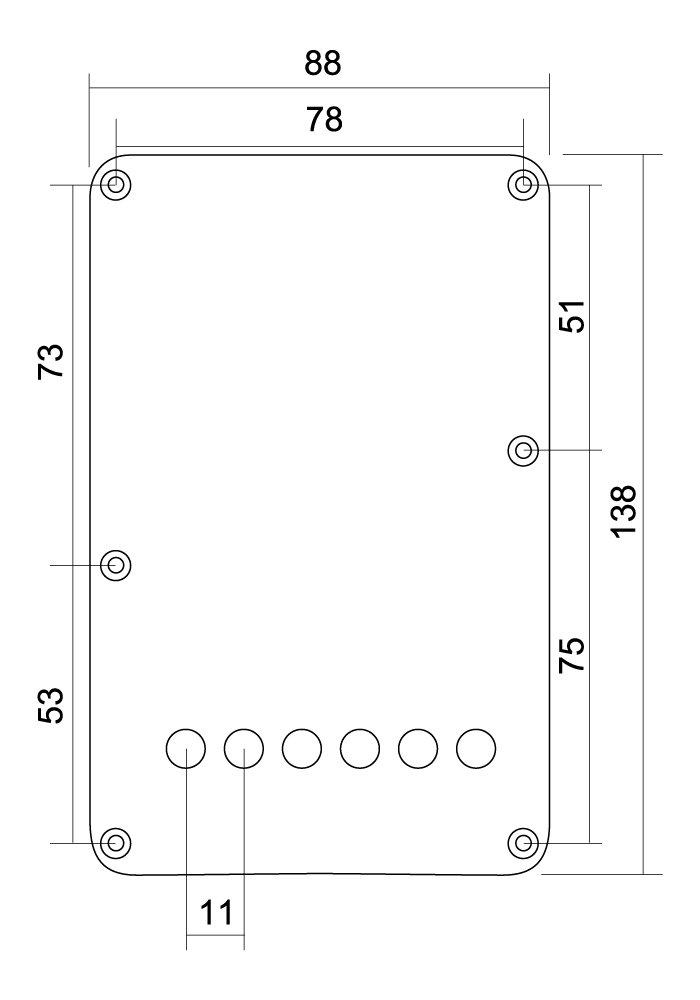 SCUD Backplate for Round Tremolo, 11.2mm Pitch, White, Hole, P-105W-RH