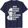 When Injustice Becomes Law Resistance Becomes Duty RBG Quote Unisex T-Shirt