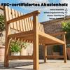Gartenbank 2 Seater Weatherproof Wooden Bench With Slat Design Armrests Wooden Bench Up To 320 Kg 112 X 64 X 92 Cm Natural Wood