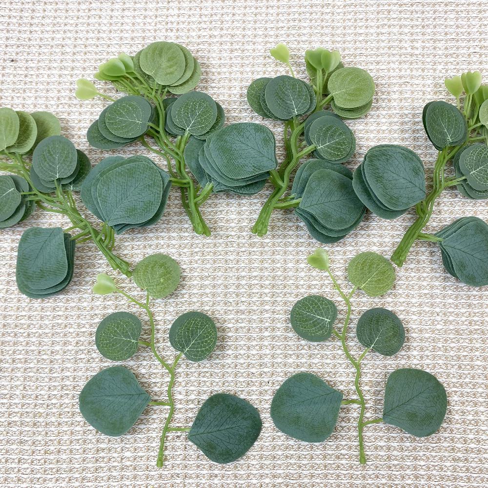 

2024 Имитация эвкалиптового листа Венок с персиковым сердцем Денежные листья Декор